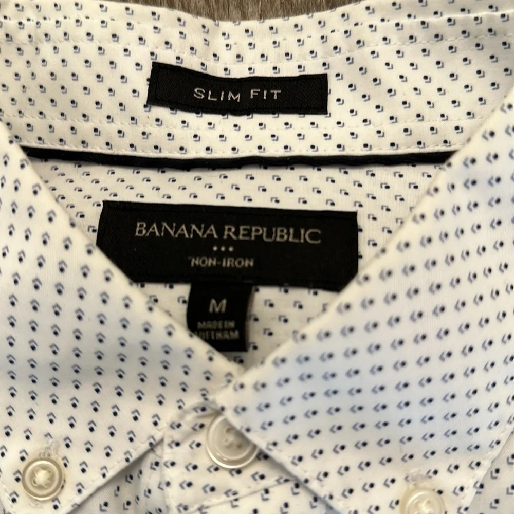 3 Banana Republic Mens Medium Slim Fit Button Down Dress Shirts - Picture 5 of 8